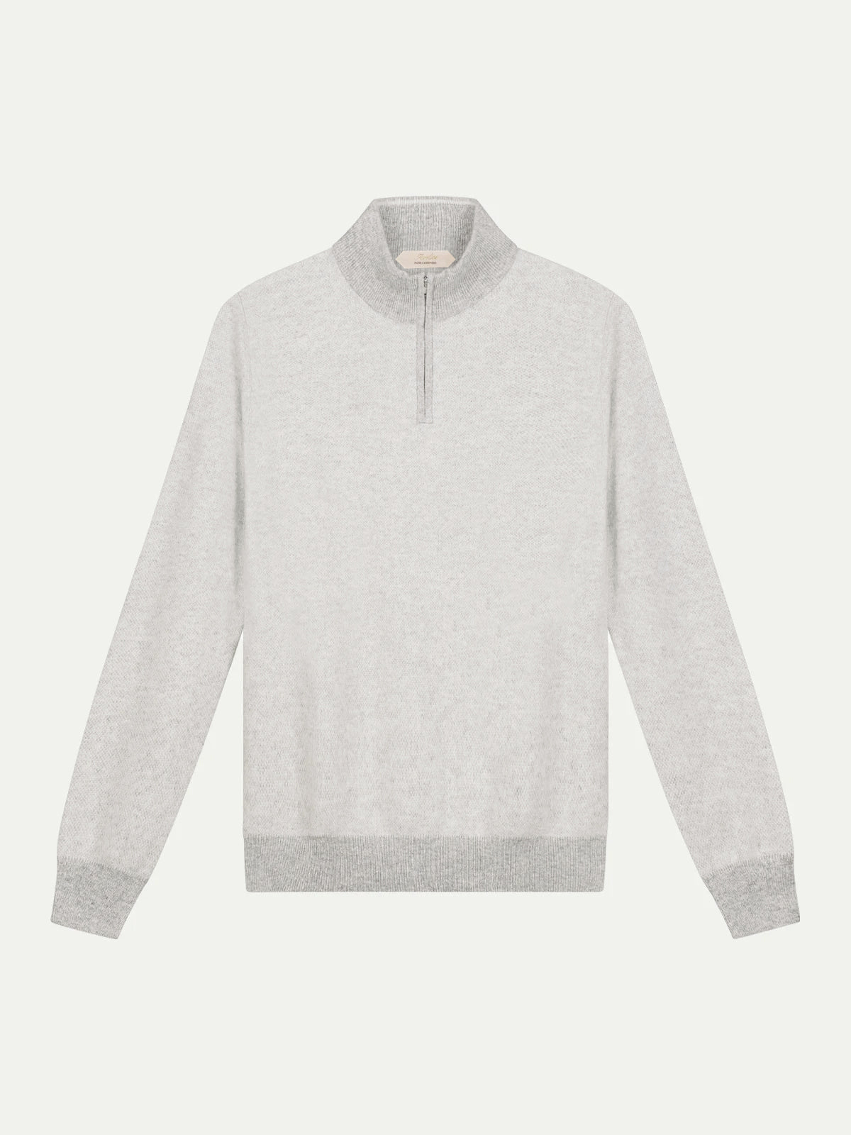 Light Grey Jaquard Zipper Sweater