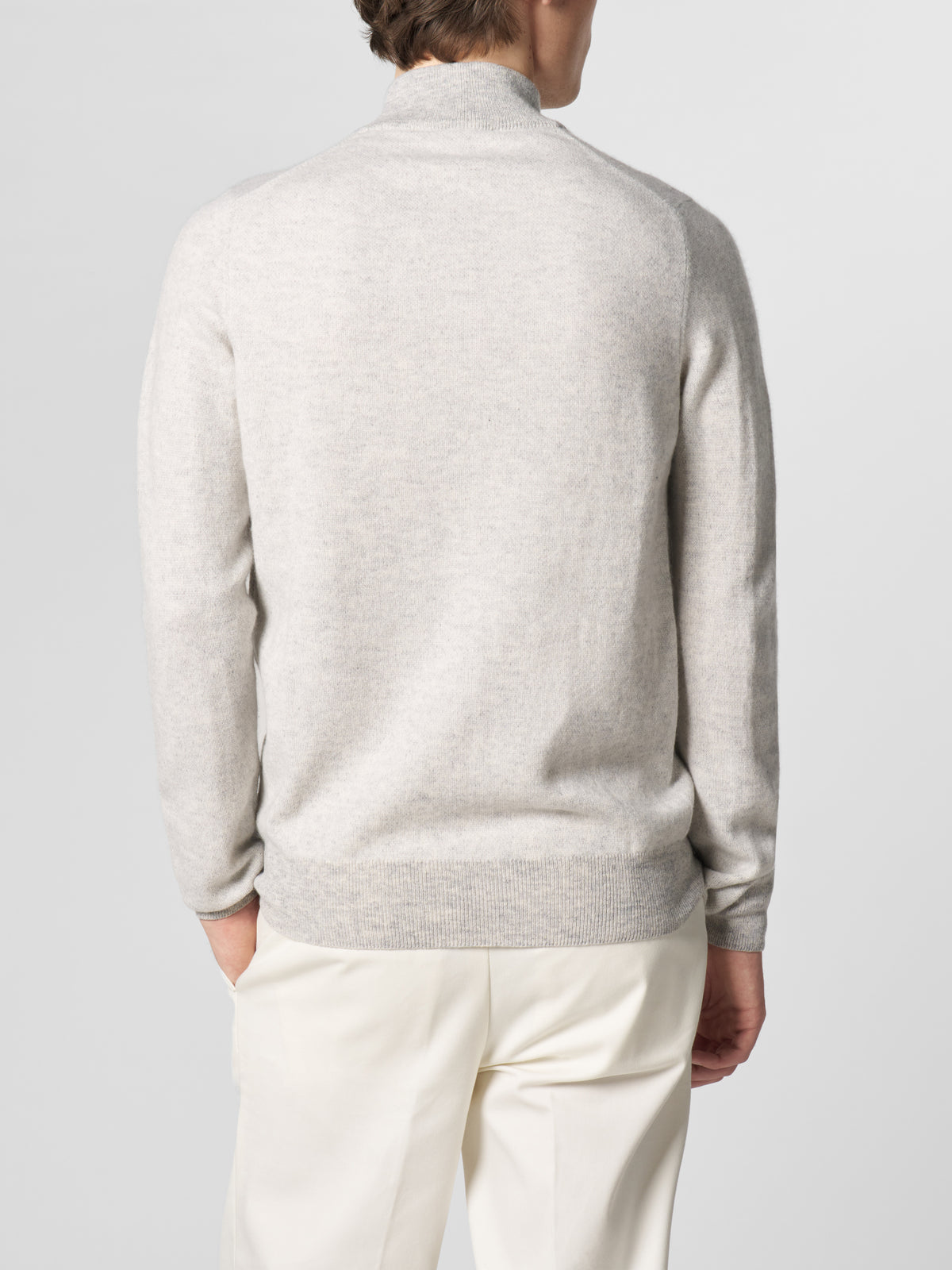 Light Grey Jaquard Zipper Sweater