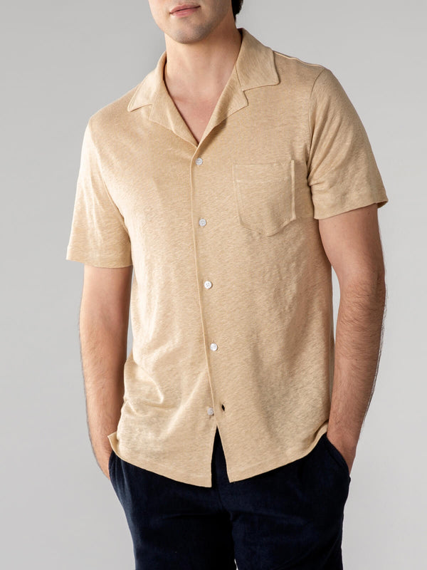Beige Linen Resort Shirt