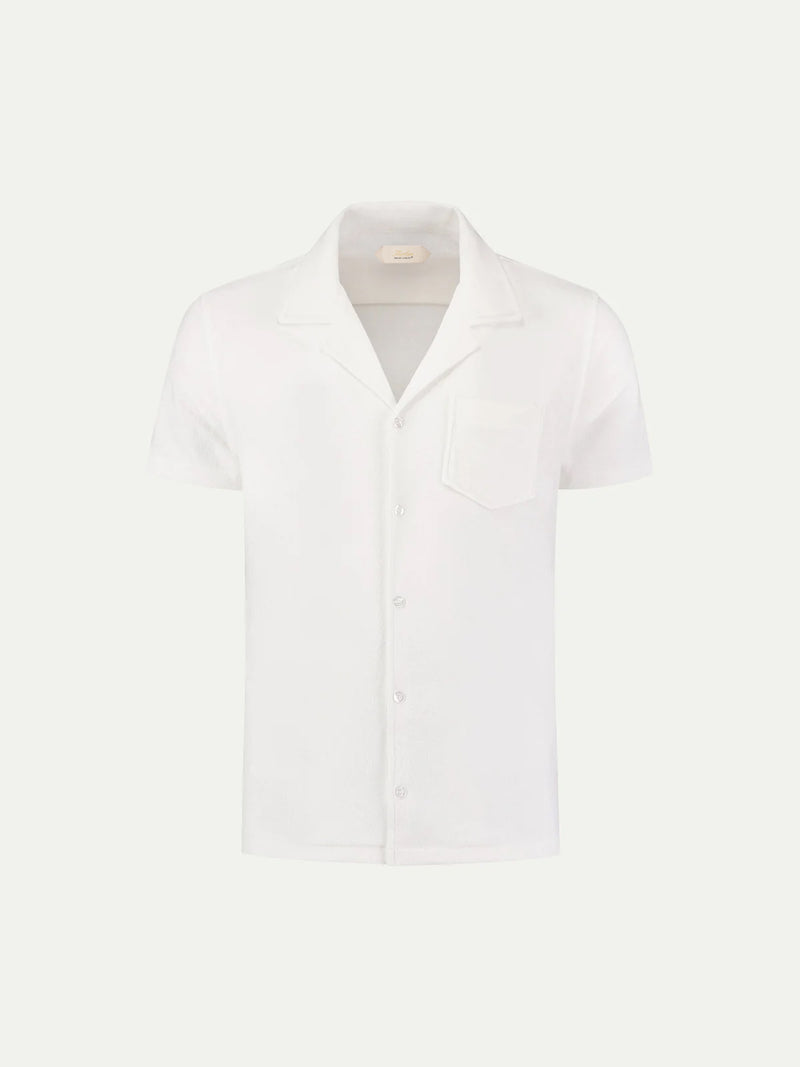 White Terry Towelling Resort Shirt