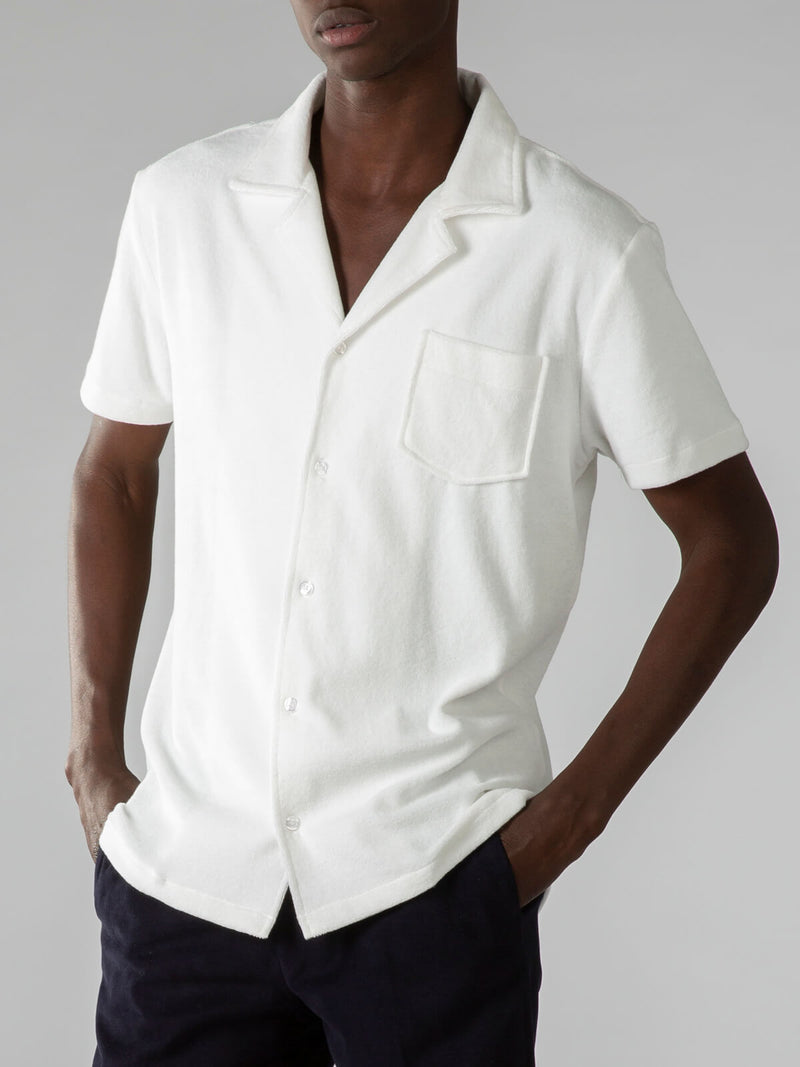 Aurélien | White Terry Towelling Resort Shirt