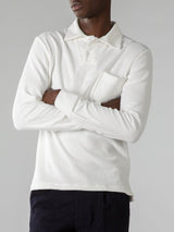 White Terry Towelling Longsleeve Polo