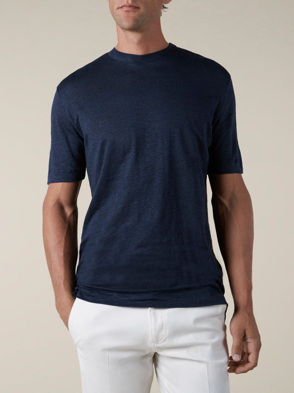 Navy Linen City T-shirt