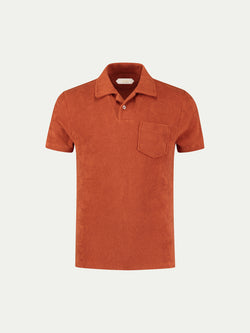 Rust Terry Towelling Polo Shirt
