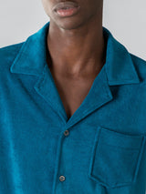 Aquamarine Terry Towelling Resort Shirt