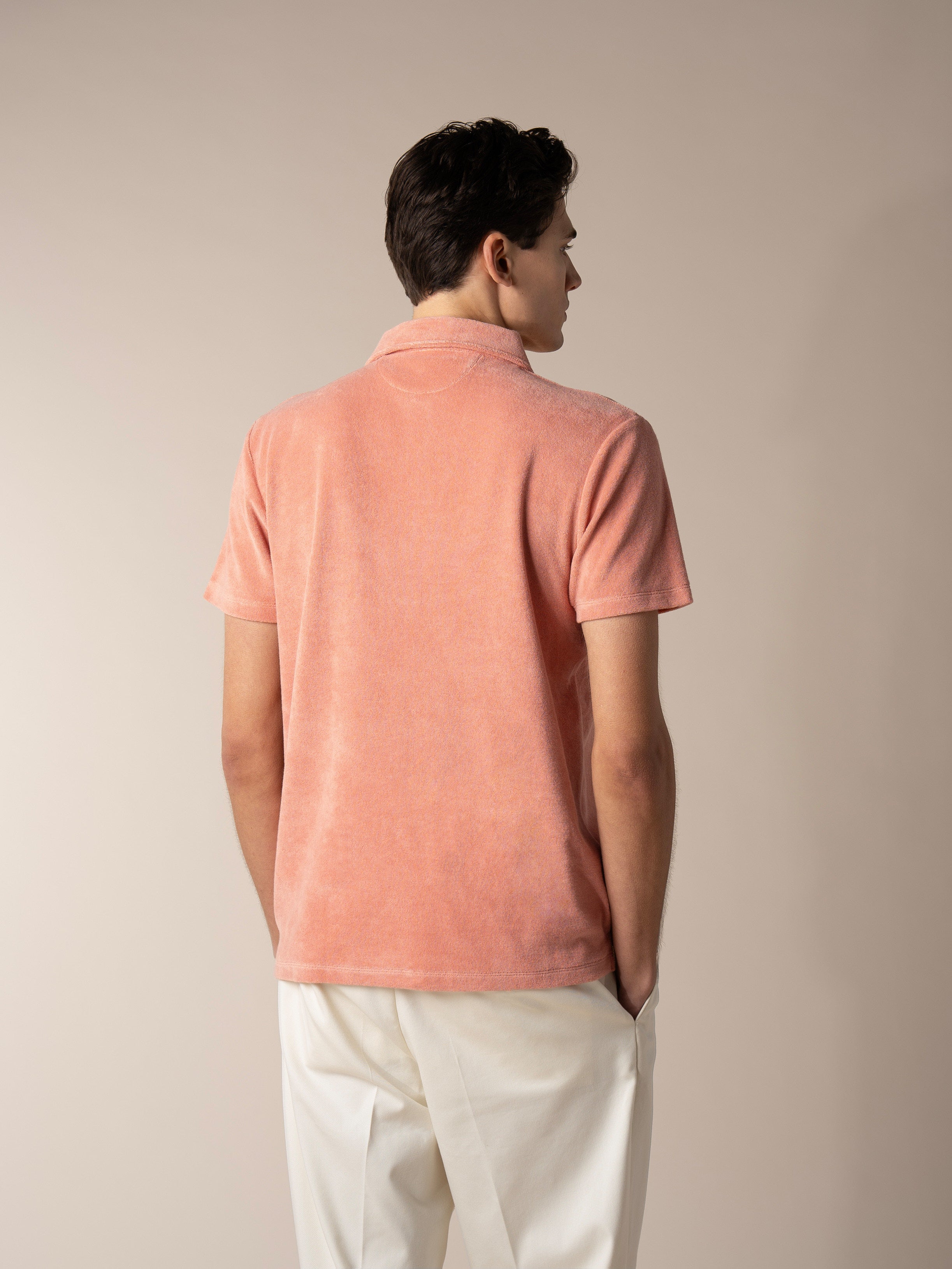 Coral Terry Towelling Resort Shirt