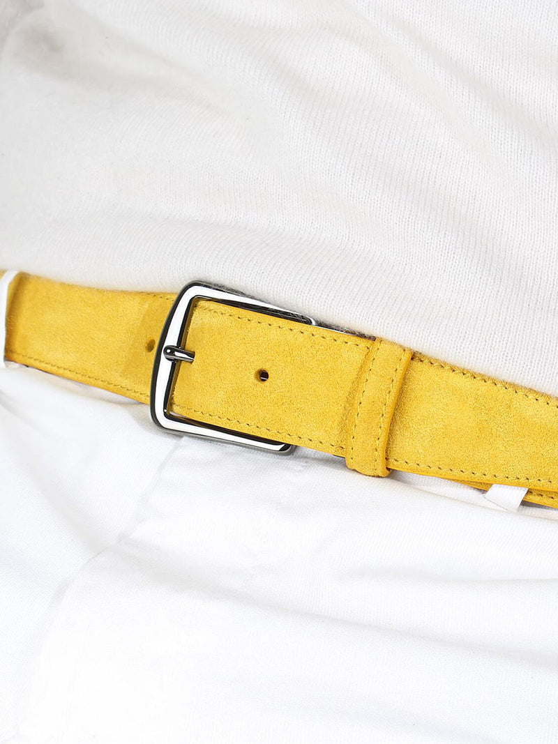 Yellow Suede Leather Belt