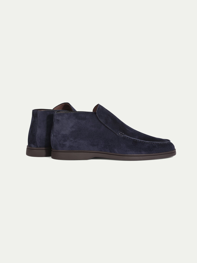Navy City Loafer with Lamb Shearling Footbed Aurelien