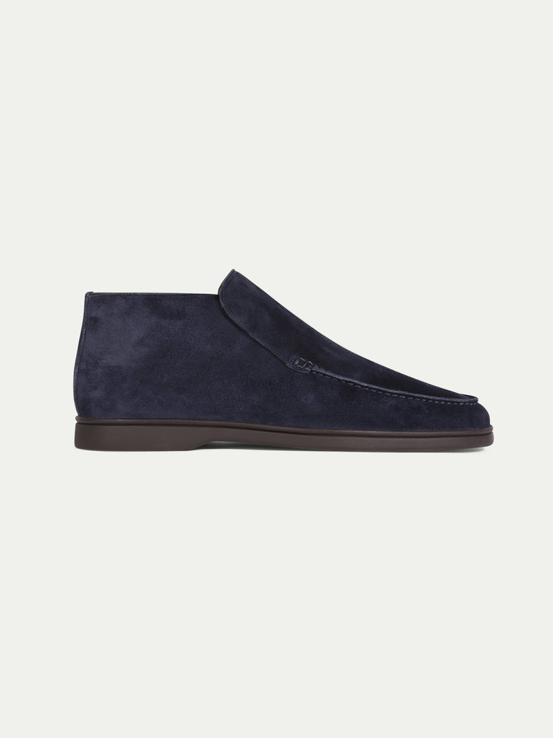 Navy City Loafer with Lamb Shearling Footbed Aurelien