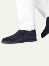 Navy City Loafer with Lamb Shearling Footbed