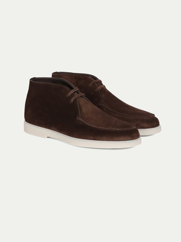 Shearling-lined Chocolate Suede Winter Boot Aurelien