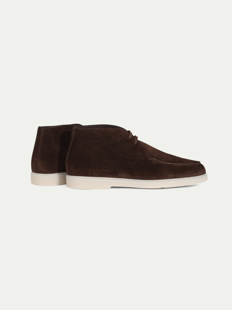 Shearling-lined Chocolate Suede Winter Boot Aurelien