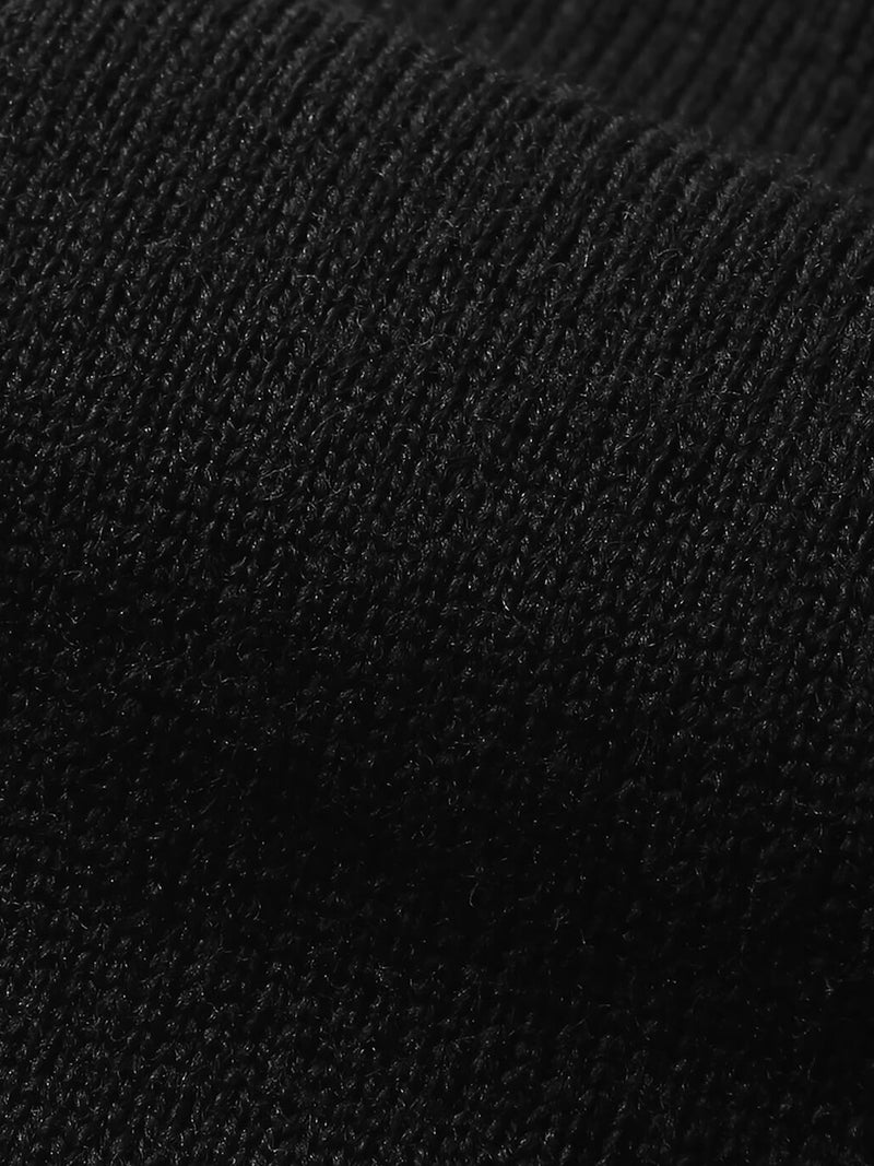 Extrafine Merino Zipper Sweater Black Aurelien