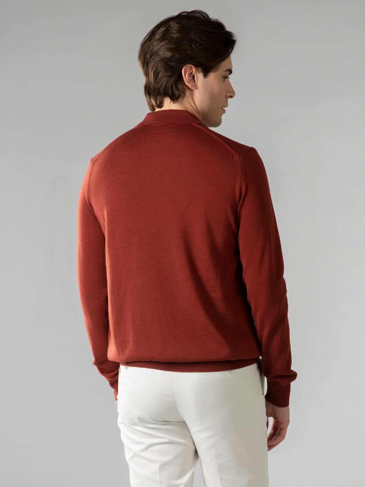 Aurélien | Cashwool Polo Shirt Buttonless Maroon