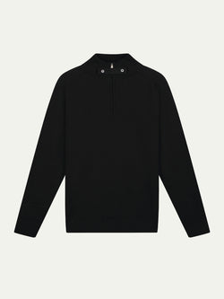 Black Voyager Zip-up Sweater