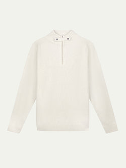 Ivory Voyager Zip-up Sweater