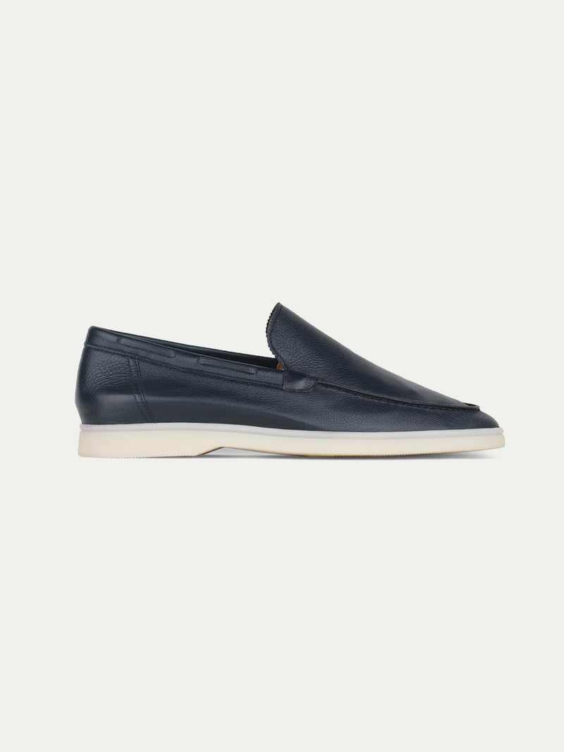Navy Grain Yacht Loafers