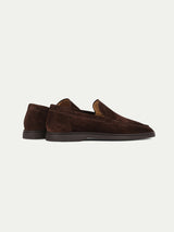 Chocolate Yacht Loafer with Lamb Shearling Footbed Aurelien