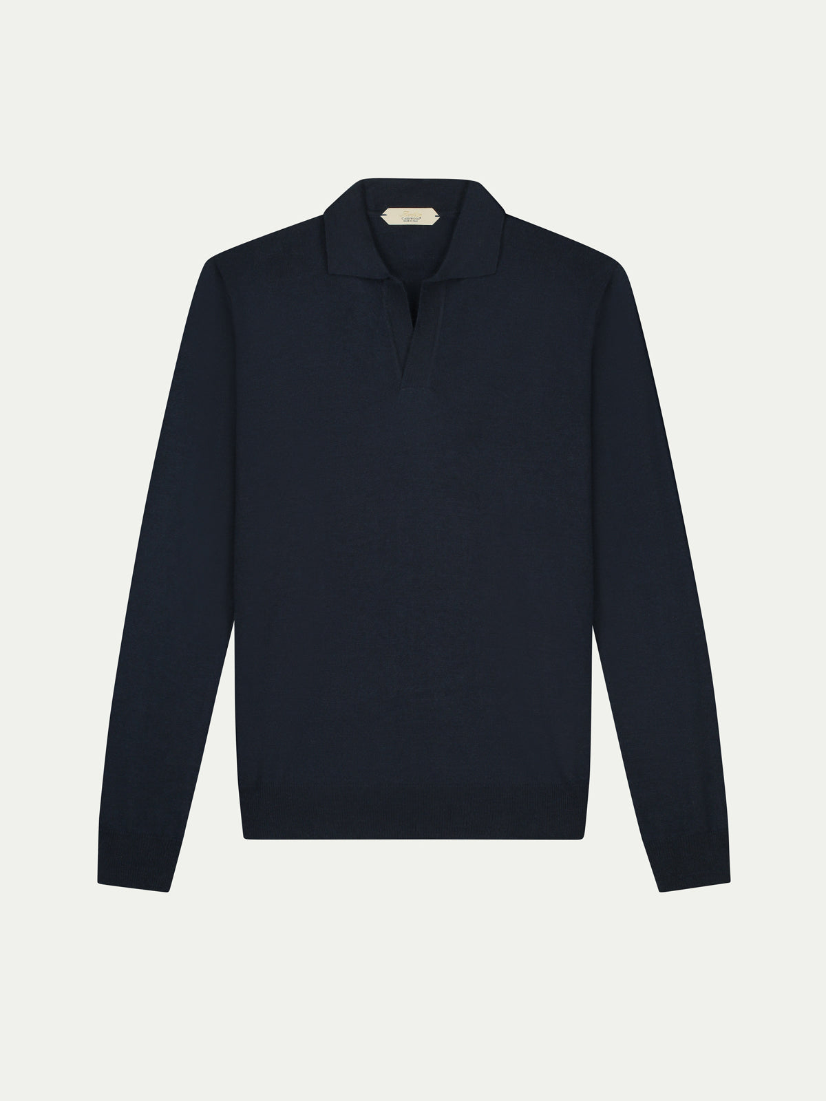 Aurélien | Cashwool Polo Shirt Buttonless Light Blue