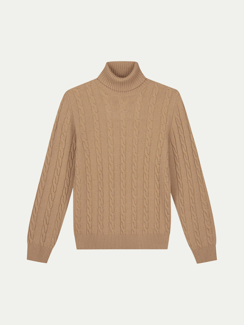 Dolcevita Cable Knit Sweater Beige