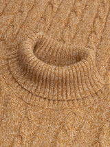 Dolcevita Cable Knit Sweater Gold