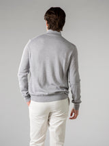 Extrafine Merino Zipper Sweater Light Grey