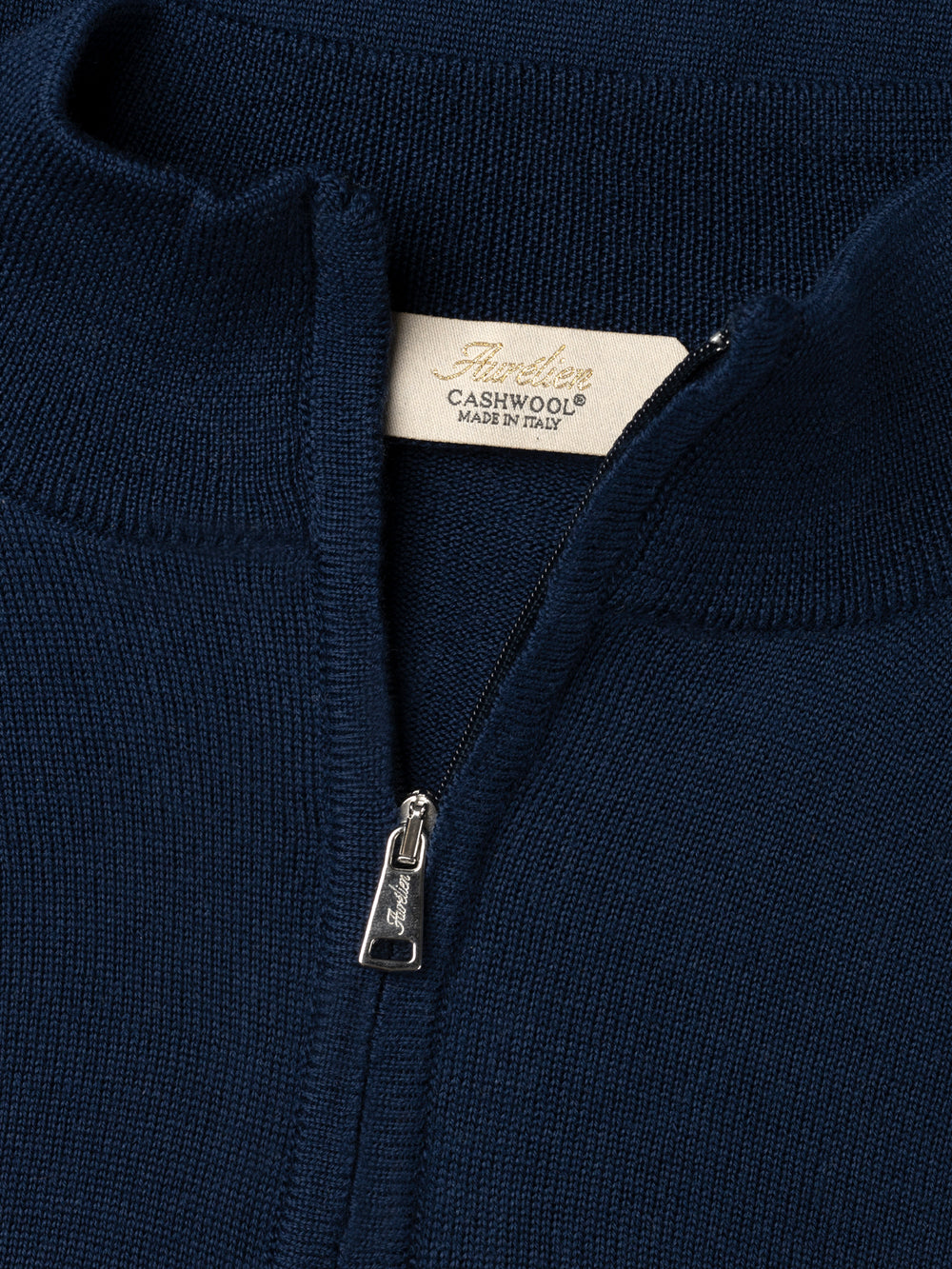 Aurélien | Cashwool Zipper Sweater Steel Blue