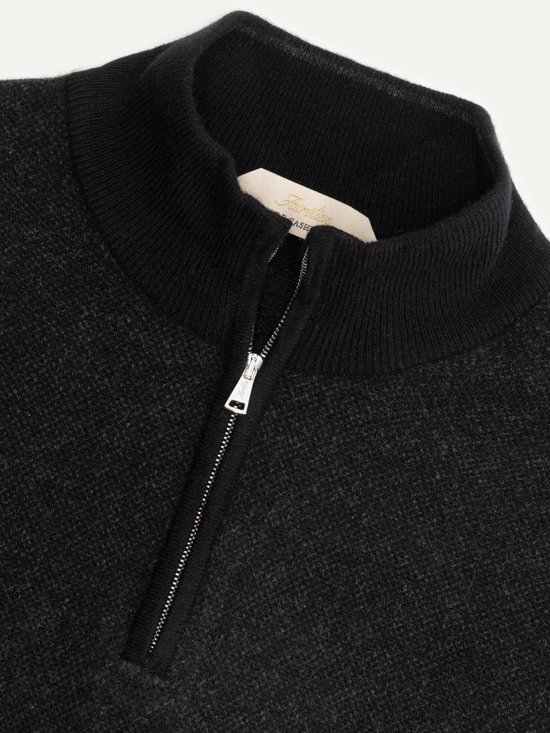 Aurélien | Cashmere Black Zipper Sweater