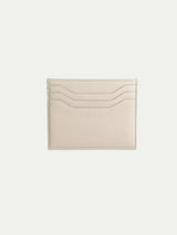 Beige Grained Leather Cardholder