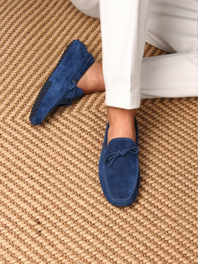 Ultramarine Suede Driving Shoes