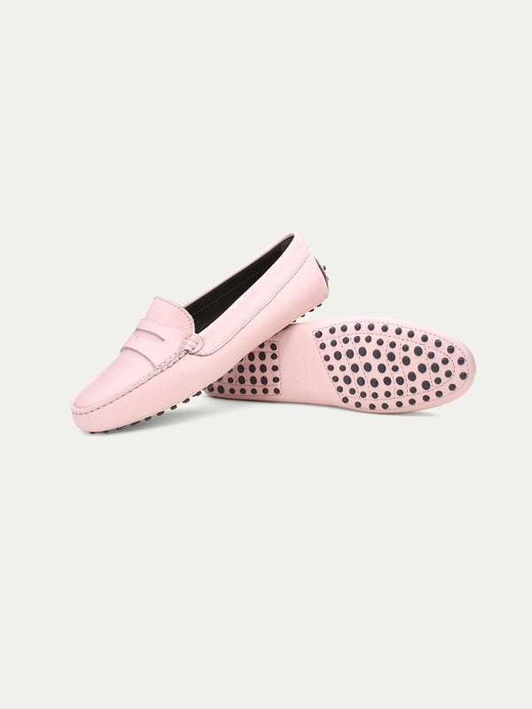 Pink Leather Driving Shoes