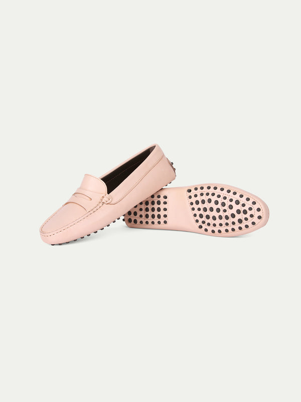 Nude Leather Driving Shoes