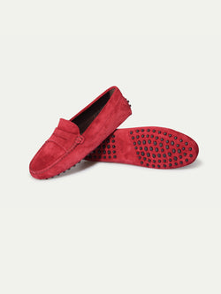 Cherry Suede Driving Shoes