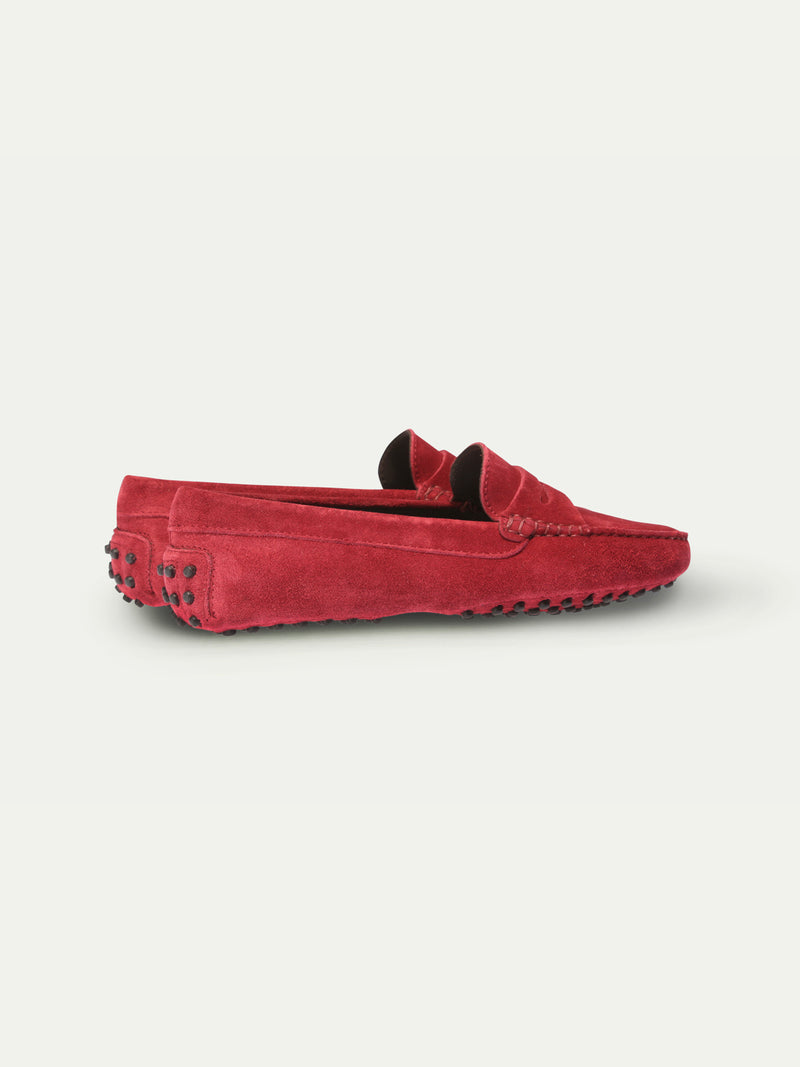 Cherry Suede Driving Shoes