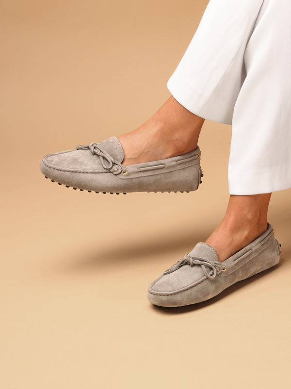 Grey Suede Driving Shoes
