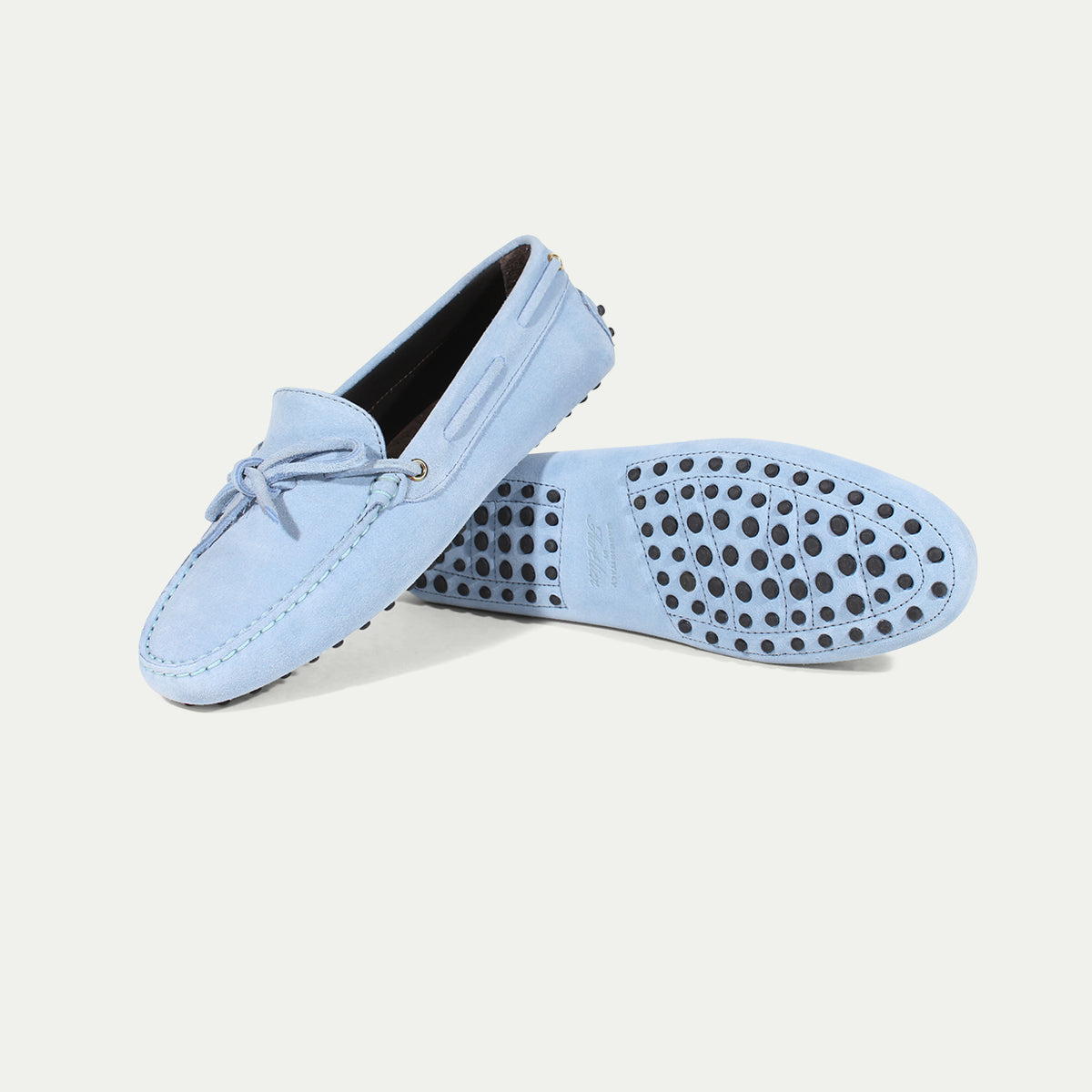 Light Blue Suede Driving Shoes