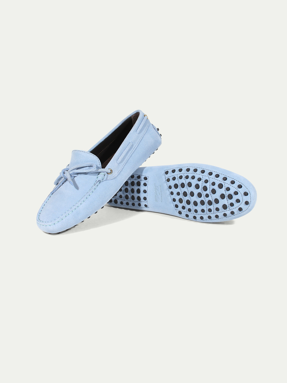 Light Blue Suede Driving Shoes