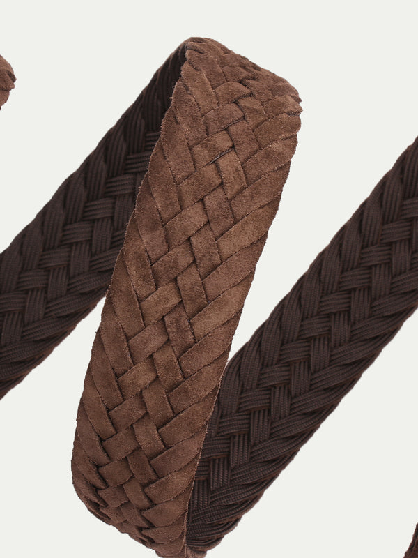 Chocolate Woven Suede Belt