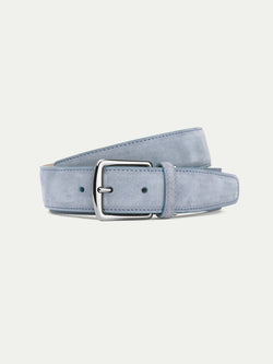 Aurélien  Steel Blue Suede Leather Belt