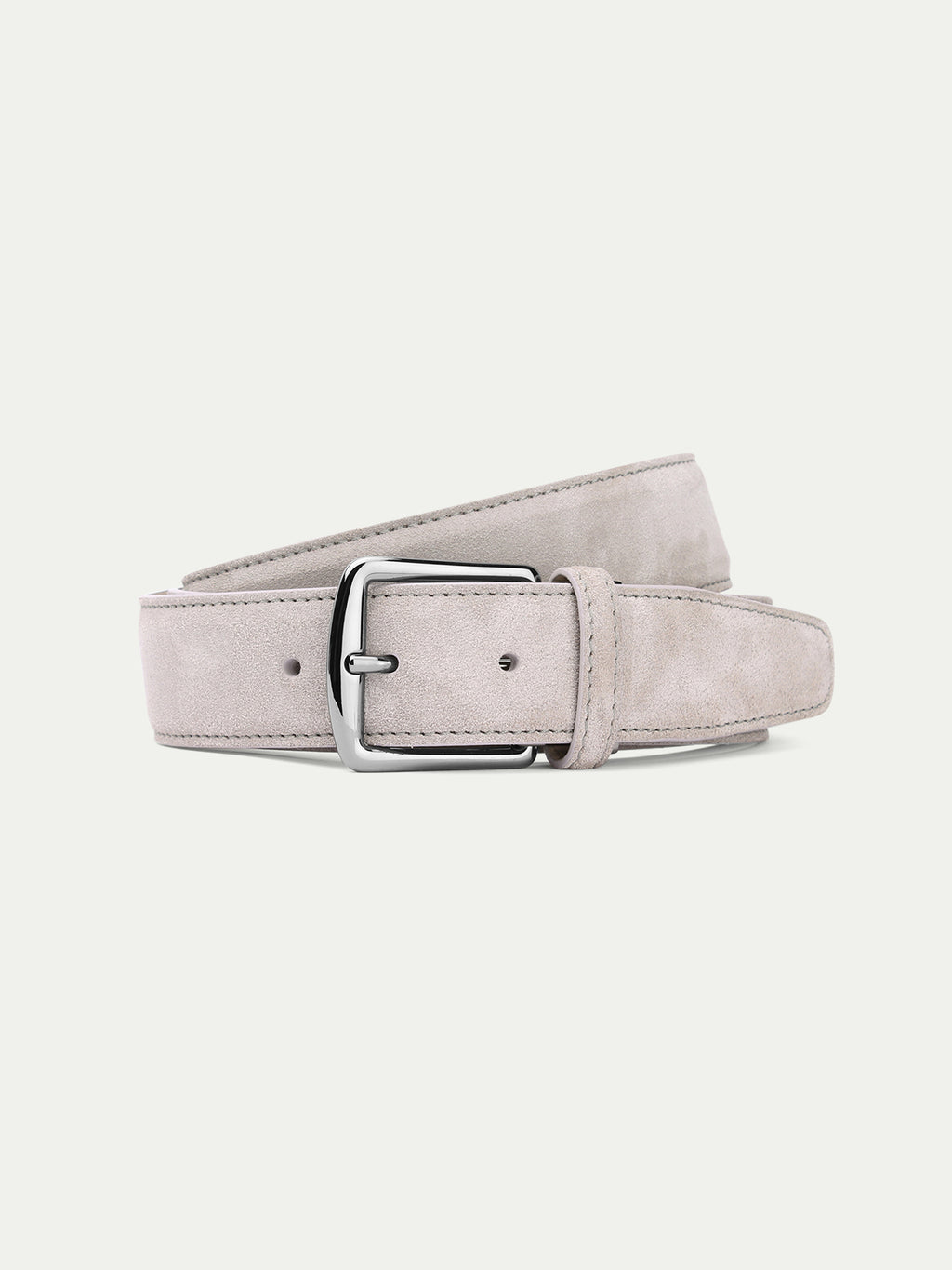 Light Grey Suede Leather Belt - Aurélien