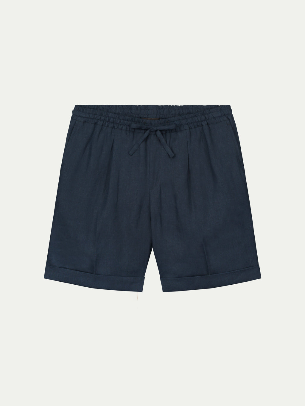 Men's Cotton Linen Drawstring Shorts in Navy