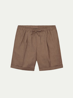 Taupe Linen Seaside Shorts