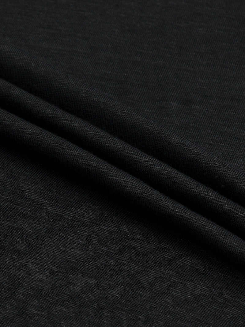 Black Linen Polo Shirt