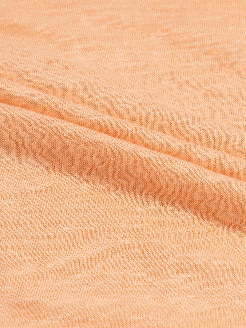 Peach Linen Polo Shirt