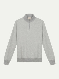 Light Grey Jacquard Zipper Sweater