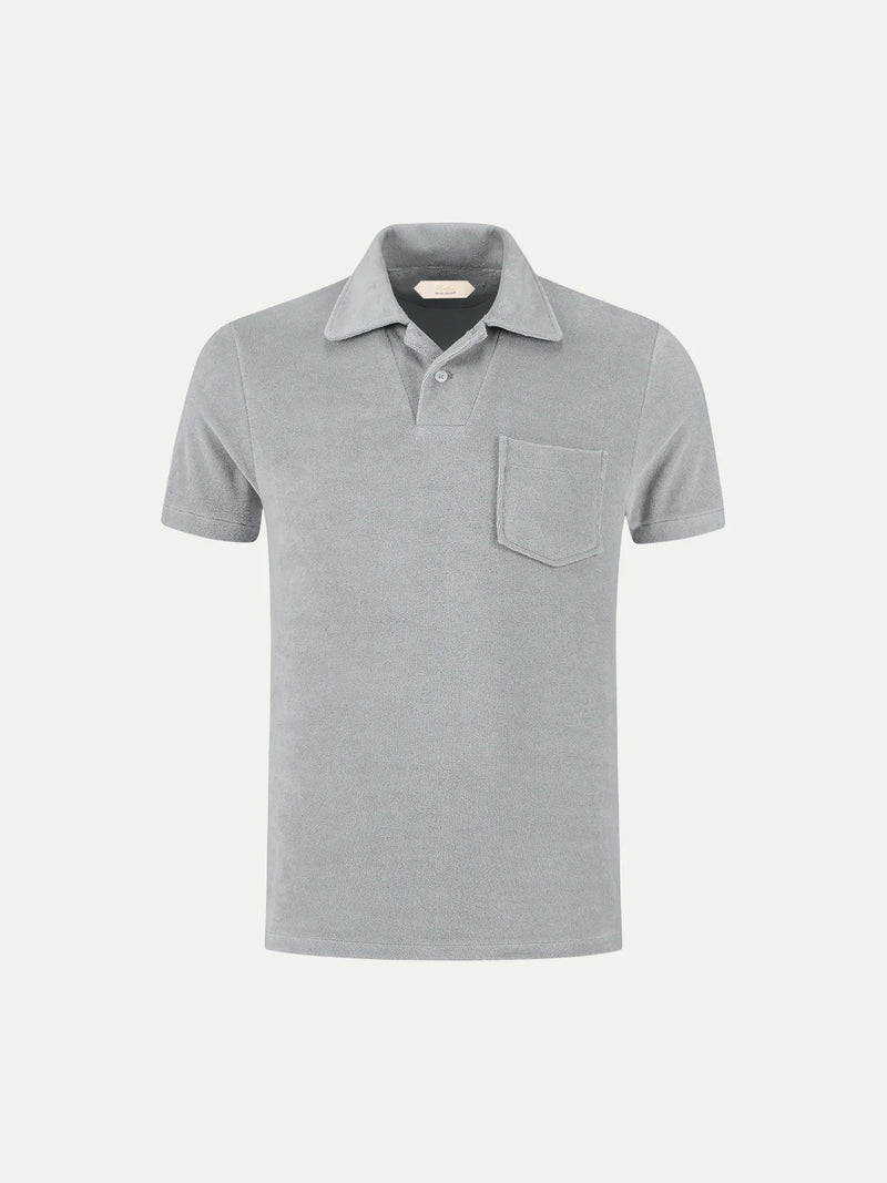 Light Grey Terry Towelling Polo Shirt