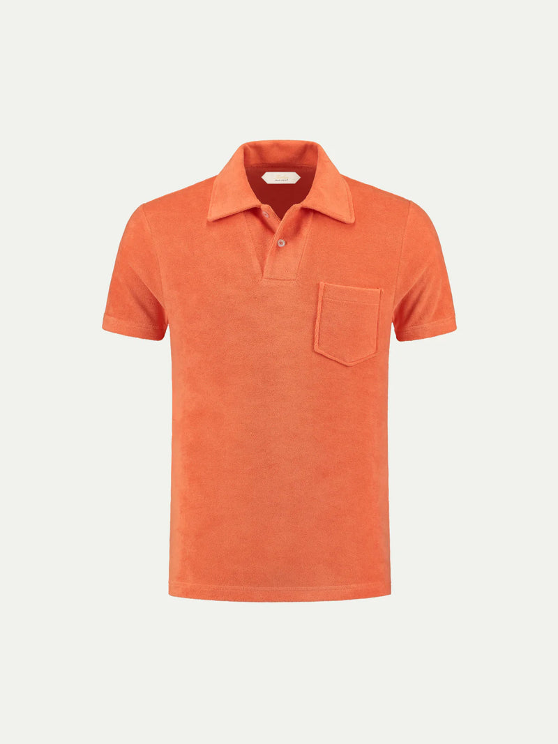Watermelon Terry Towelling Polo Shirt