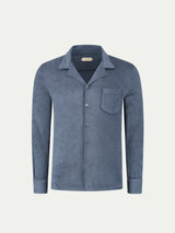 Mid Blue Terry Towelling Resort Shirt