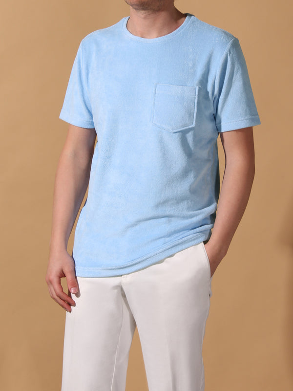 Light Blue Terry Towelling T-Shirt