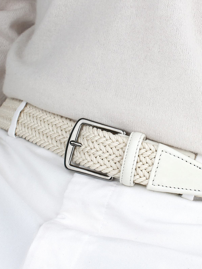 Off White Gold Buckle Stretch Belt